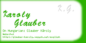 karoly glauber business card