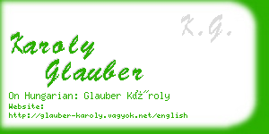 karoly glauber business card